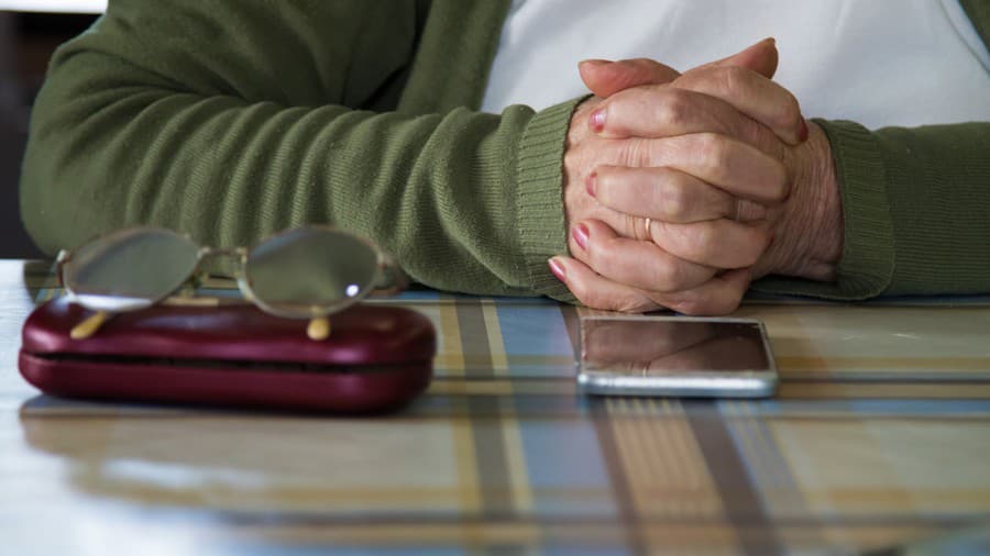 older woman's hands with