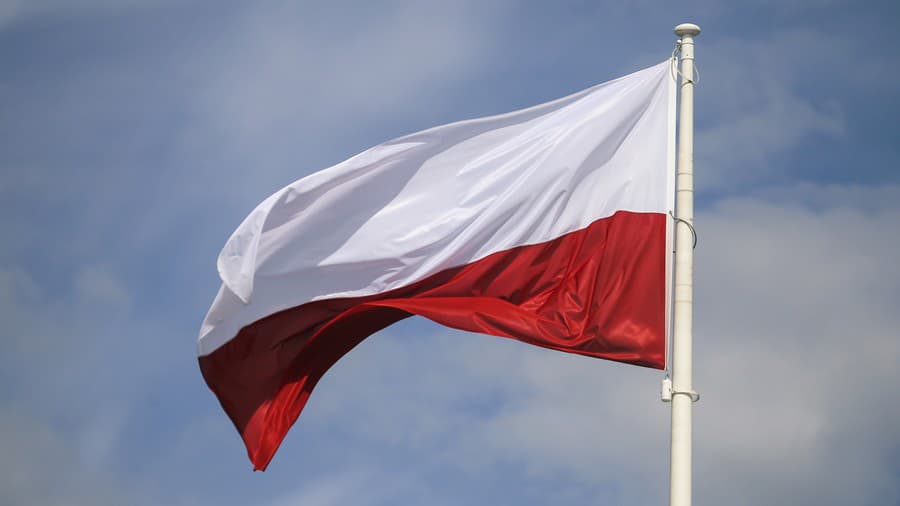 Flag of Poland waving