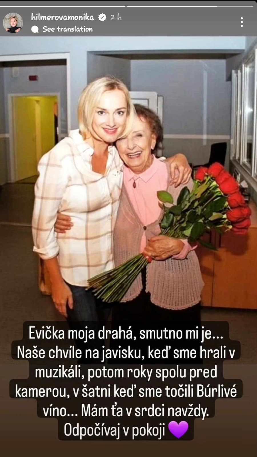 Monika Hilmerová sa lúči