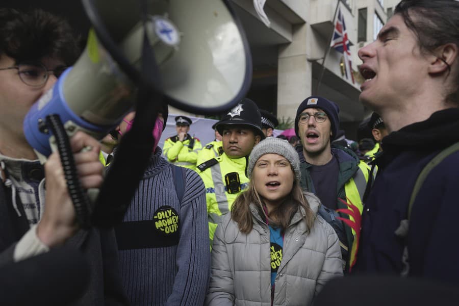 Polícia na klimatickom proteste