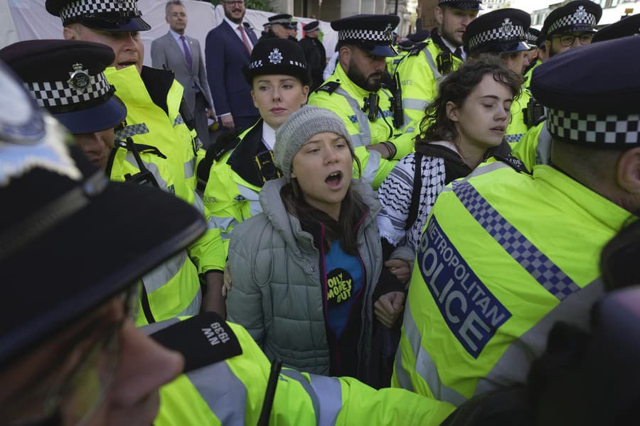 Polícia na klimatickom proteste