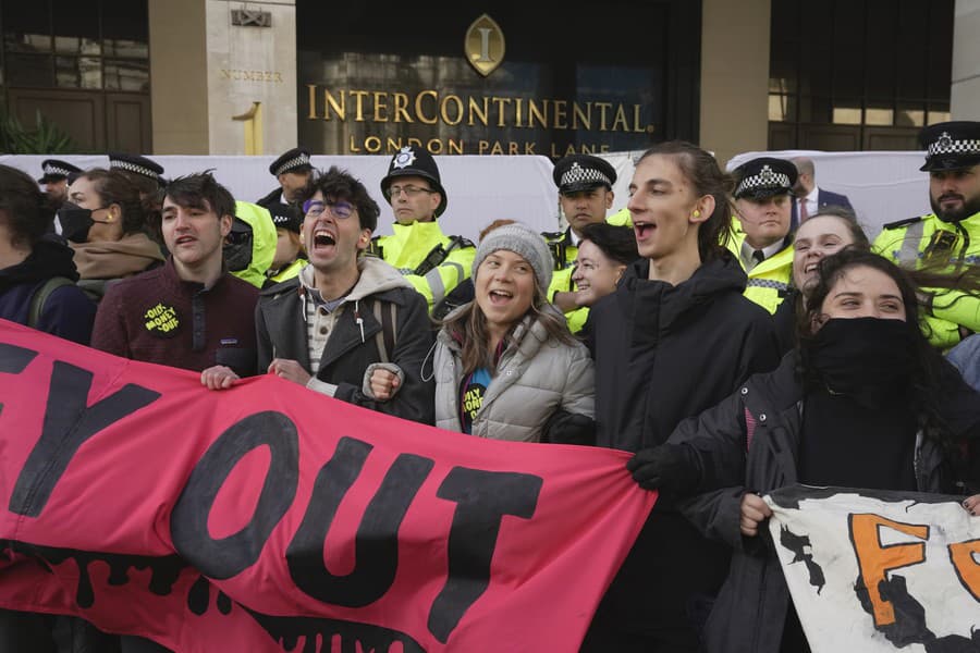 Polícia na klimatickom proteste