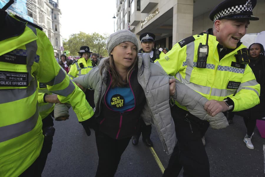 Polícia na klimatickom proteste