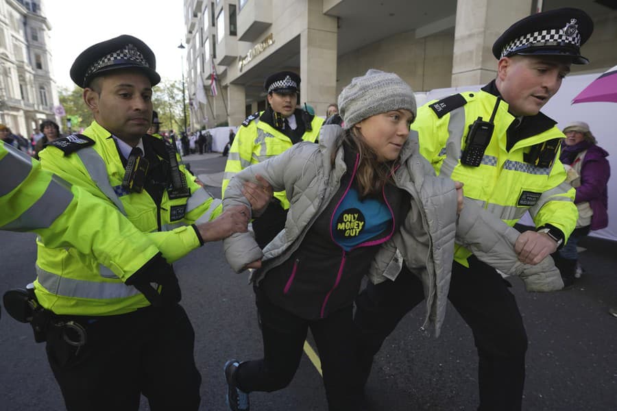 Polícia na klimatickom proteste