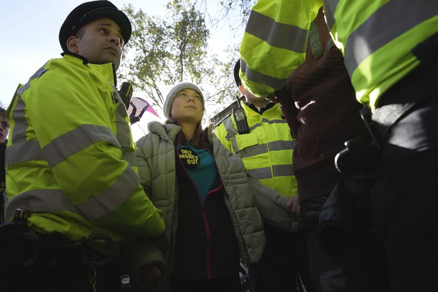 Polícia na klimatickom proteste