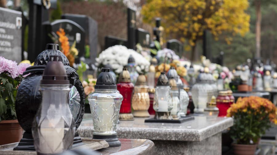 eastern europe cemetery, candles,