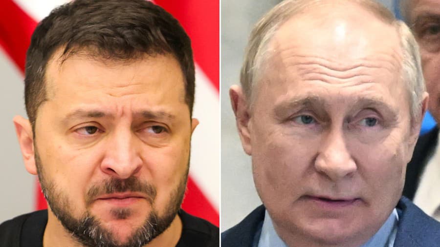 Volodymyr Zelenskyj, Vladimir Putin.