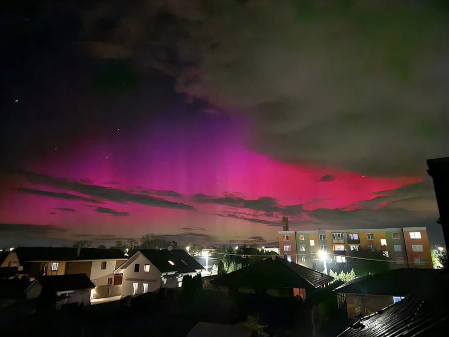 Polárna žiara nad Špačincami