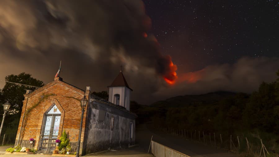 Sopka Etna na talianskom