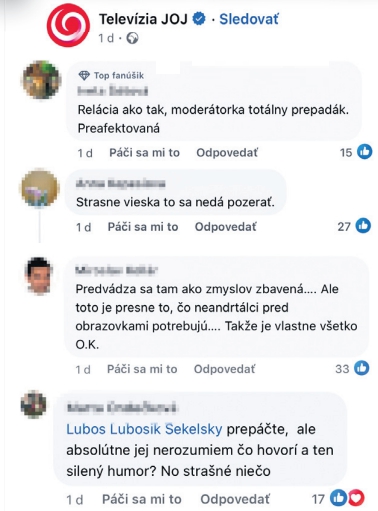 Diváci kritikou na Jasminu