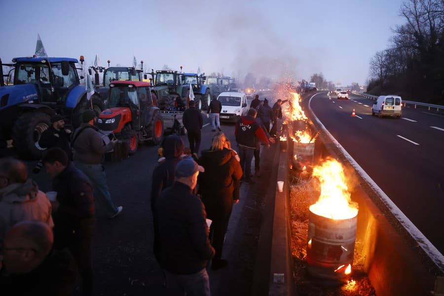 Protest farmárov vo Francúzsku.