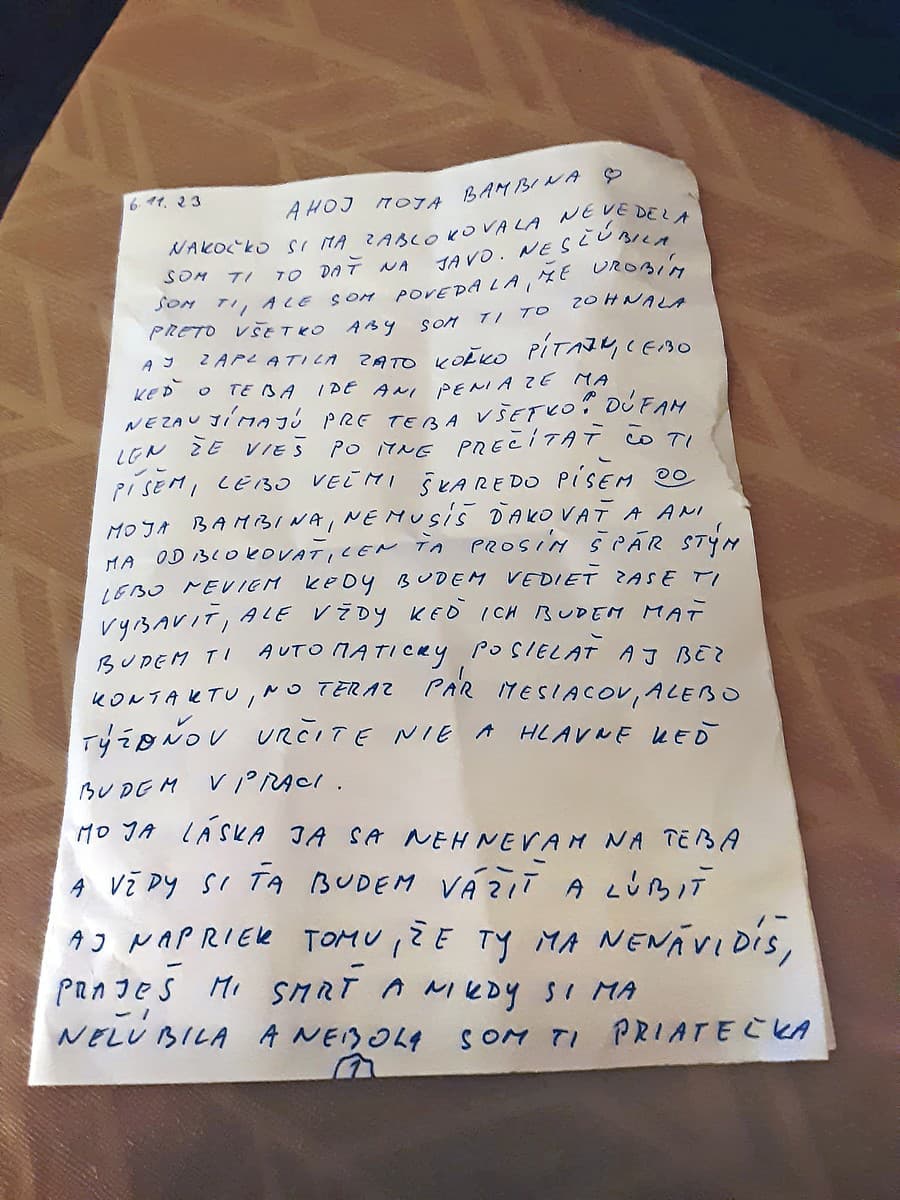 Súkromný list ukázal Barbarin muž. 