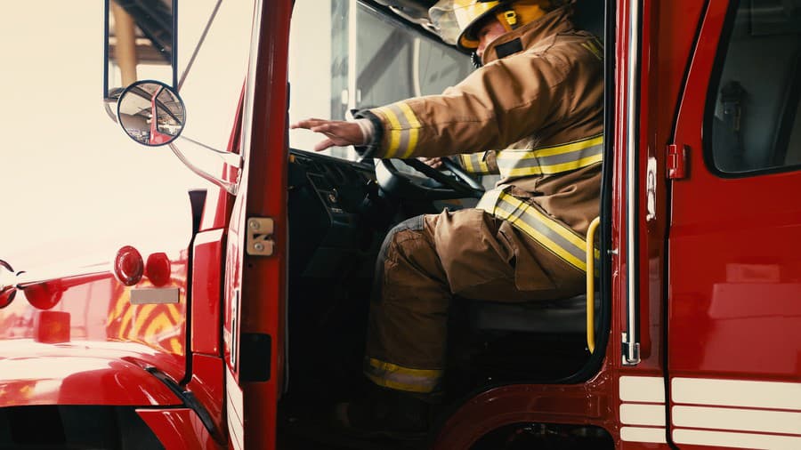 Navajo Firefighter about to