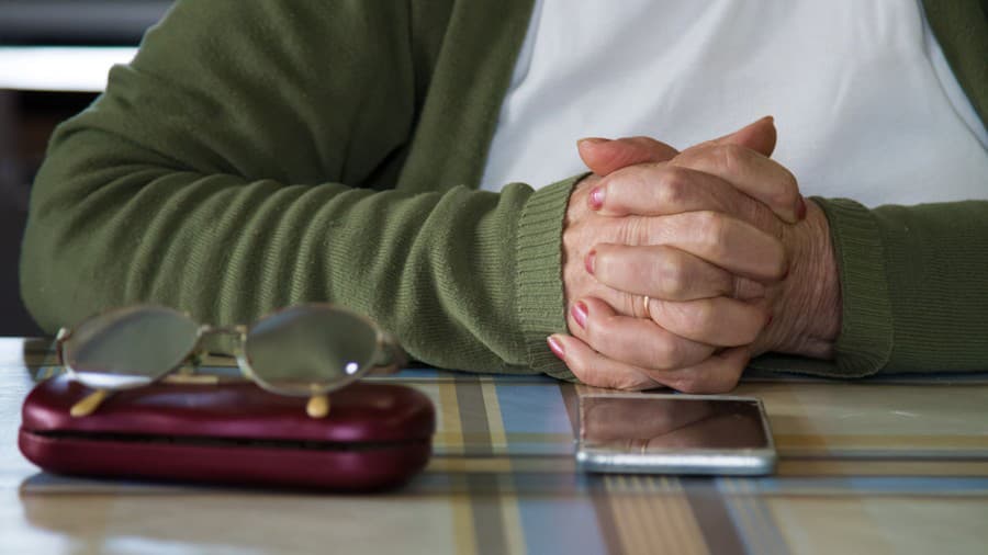 older woman's hands with