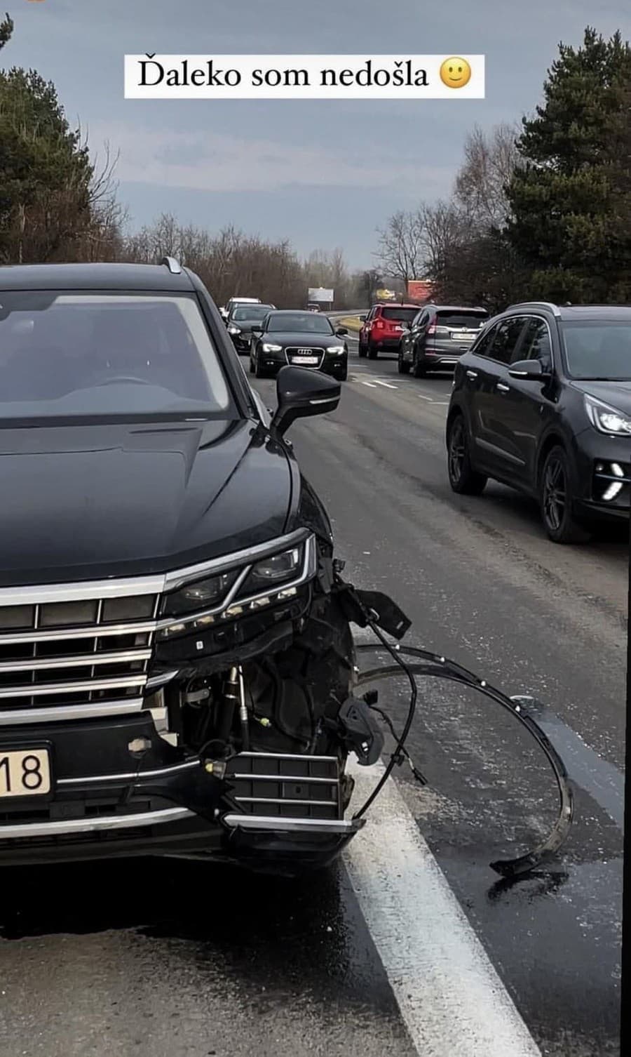 Jana Hrmová mala autonehodu.