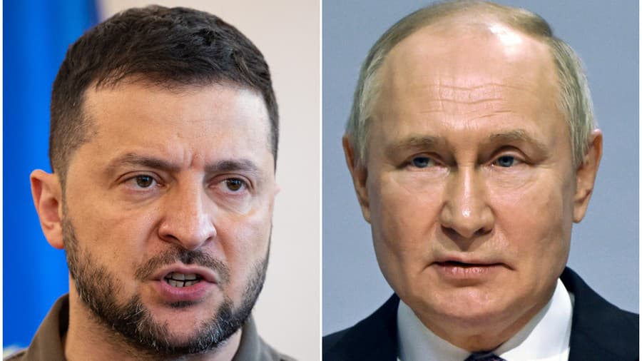 Volodymyr Zelenskyj, Vladimir Putin.