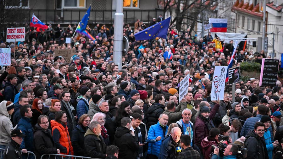 Ľudia vo štvrtok protestovali