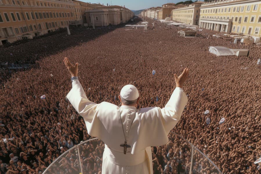 Fotka pápeža vo Vatikáne.