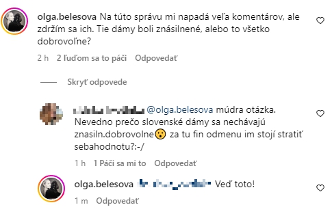 Herečka Oľga Belešová reaguje