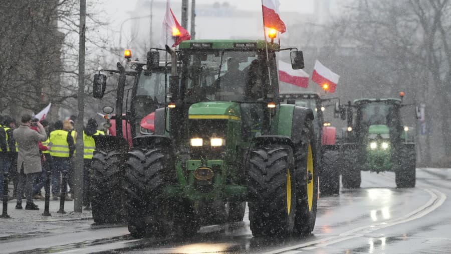 Protestovali aj poľskí farmári.