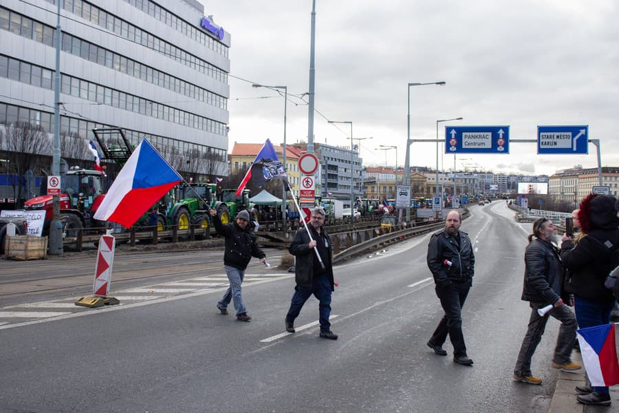 Protest poľnohospodárov v Prahe