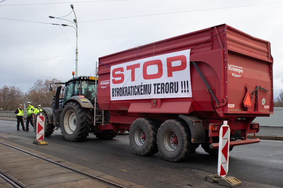 Protest poľnohospodárov v Prahe