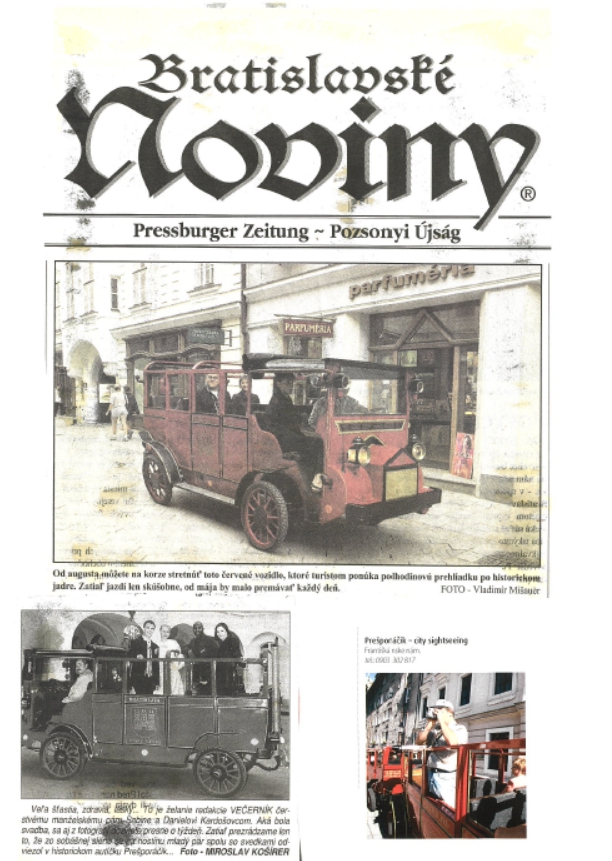 Historický článok v Bratislavských novinách.
