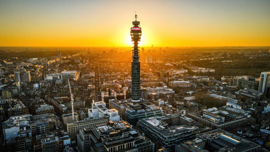 BT Tower v Londýne.