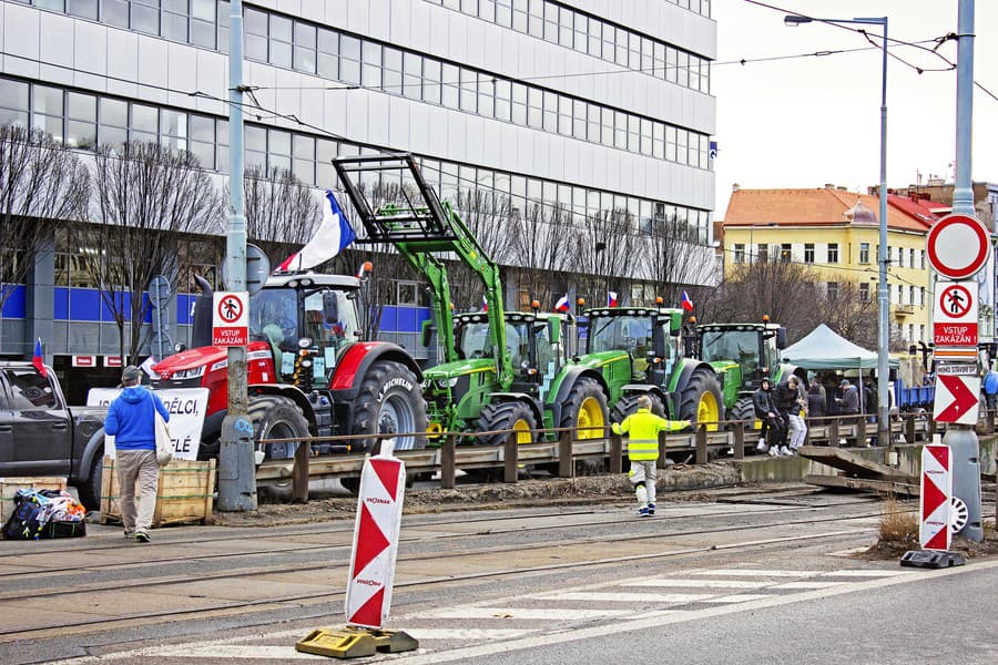 Protest farmárov v Prahe