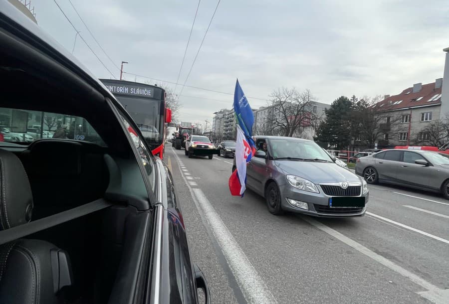 Protest farmárov v Bratislave.