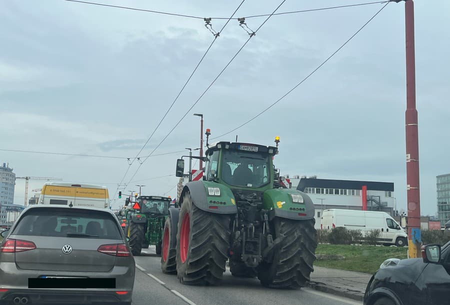 Protest farmárov v Bratislave.