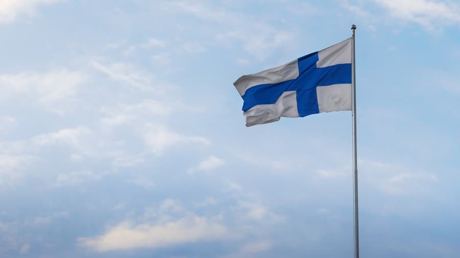 Fínska vlajka. 