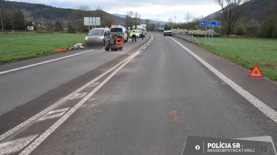 Dodávka pri Slovenskej Ľupči zachytila frézu, zranila dvoch cestárov