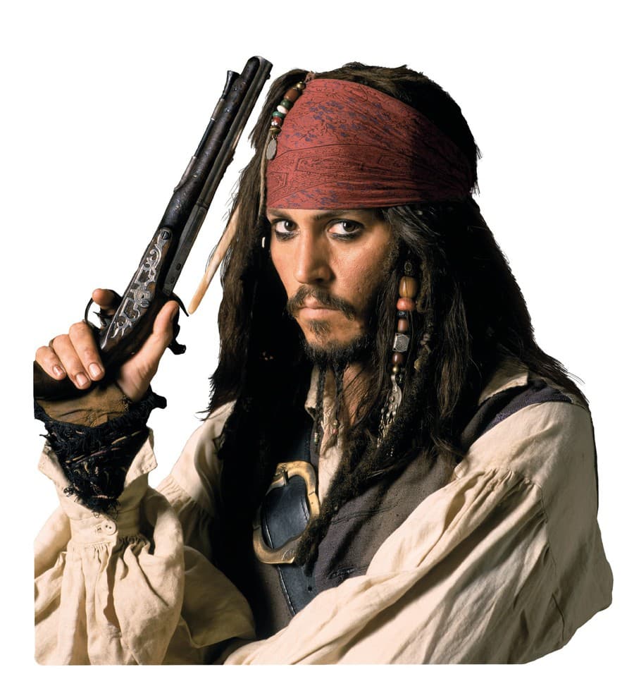Johnny Depp ako Jack Sparrow.