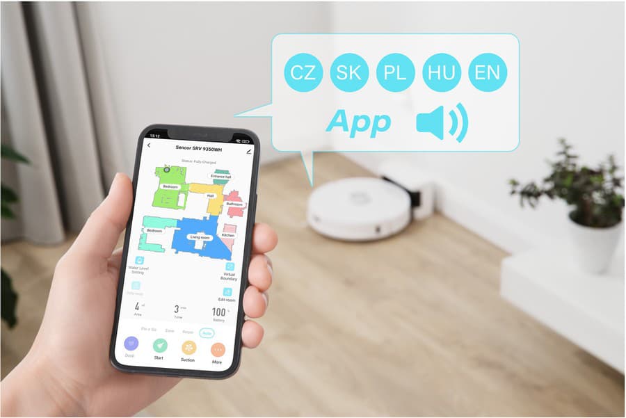 Najpohodlnejšie je vysávanie mobilom. Stačí naprogramovať váš robotický vysávač Sencor.