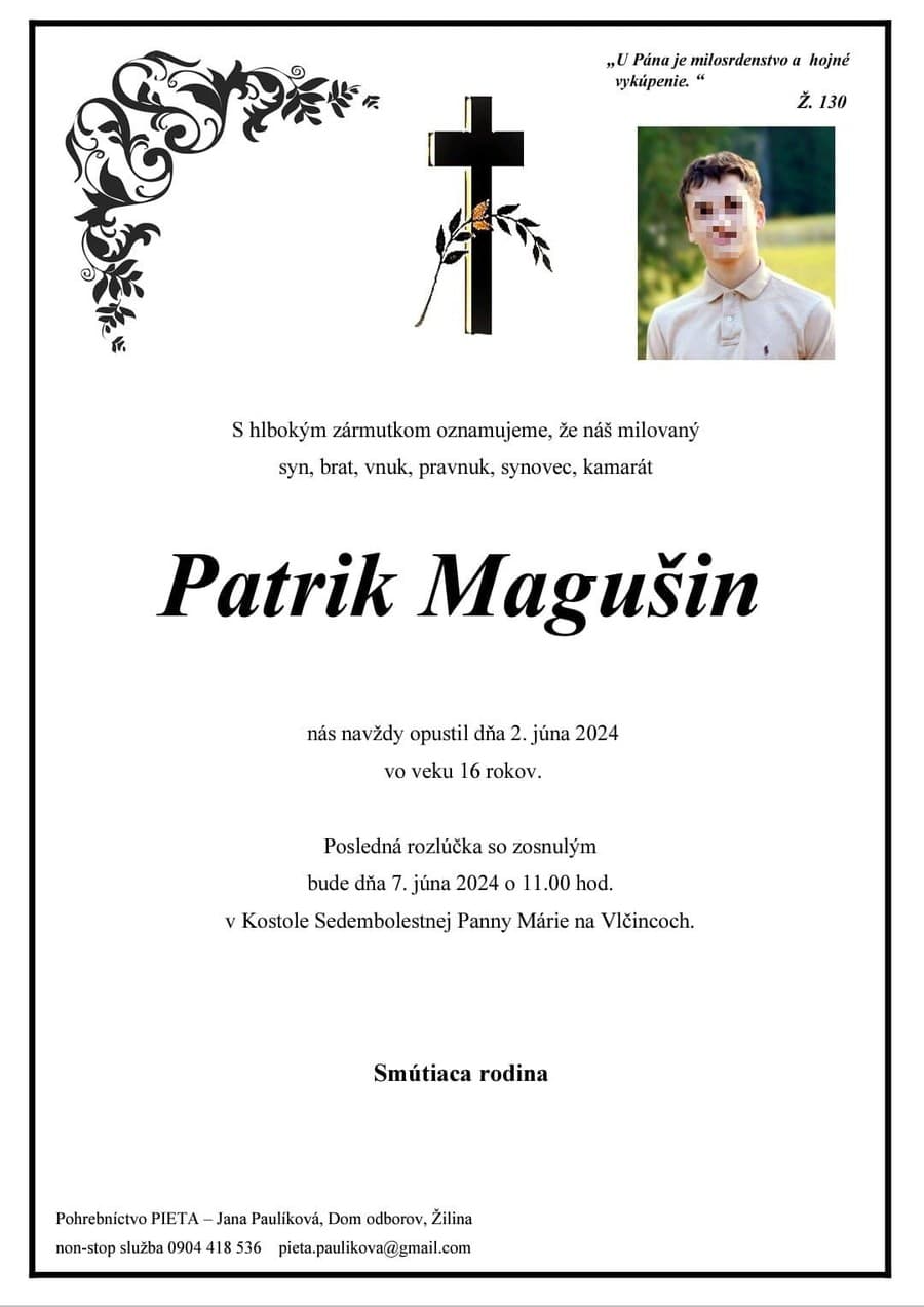 Parte: Patrik Magušin mal len 16 rokov.