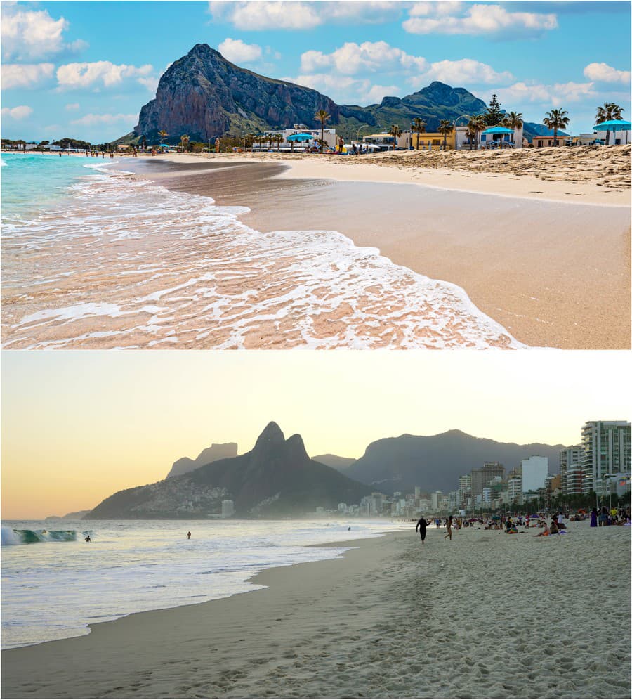 Na hornej fotke je pláž na Sicílii, ktorú ľudia prirovnávajú k tej v Riu de Janeiro. Na fotke dole vidíte tú brazílsku. 