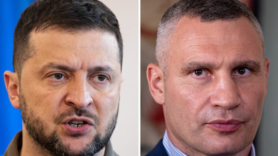 Ukrajinský prezident Volodymyr Zelenskyj a starosta Kyjeva Vitalij Kličko.