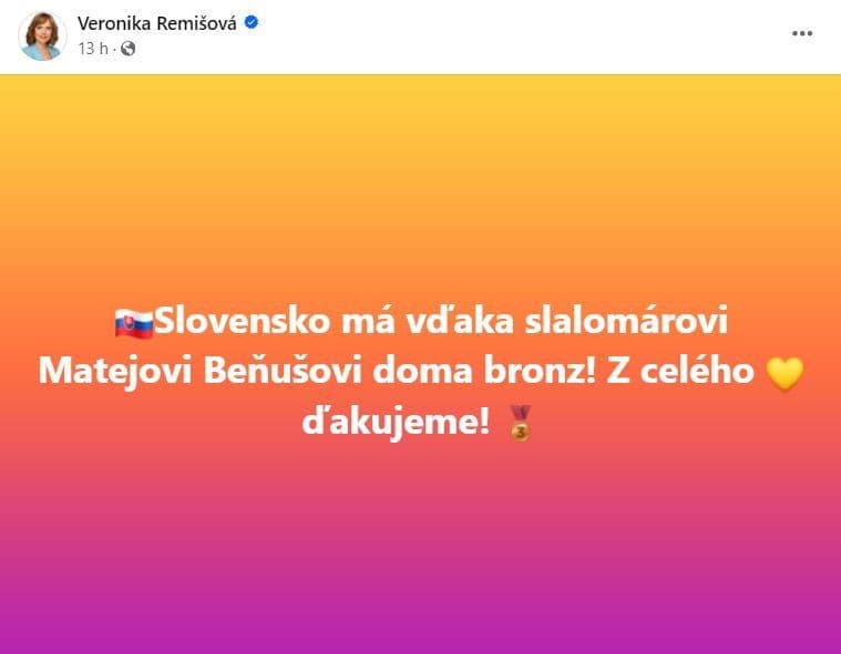 Remišová napokon príspevok zmenila.