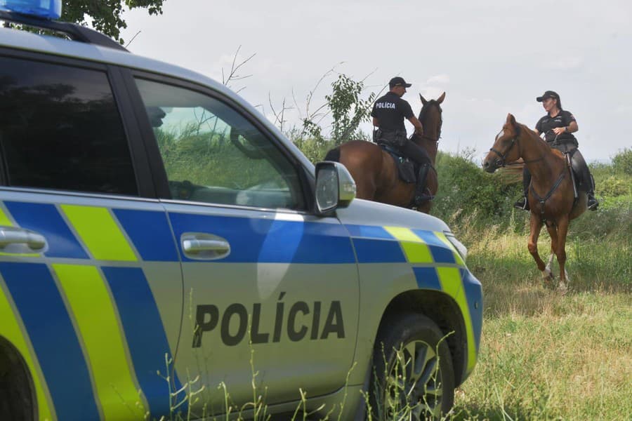 Polícia počas akcie na