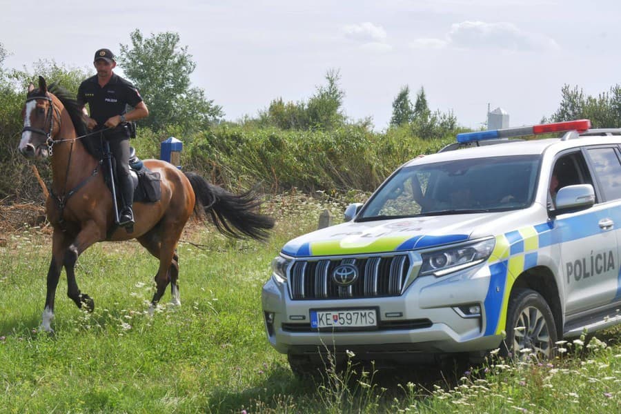 Polícia počas akcie na