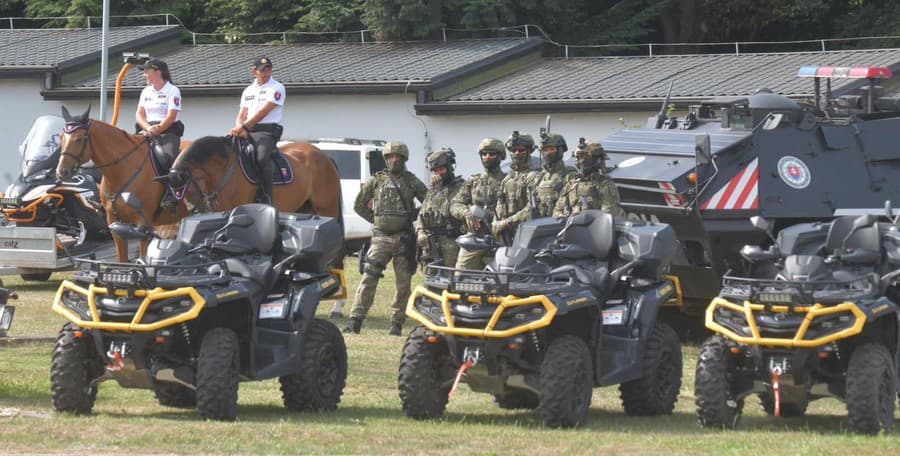 Polícia počas akcie na