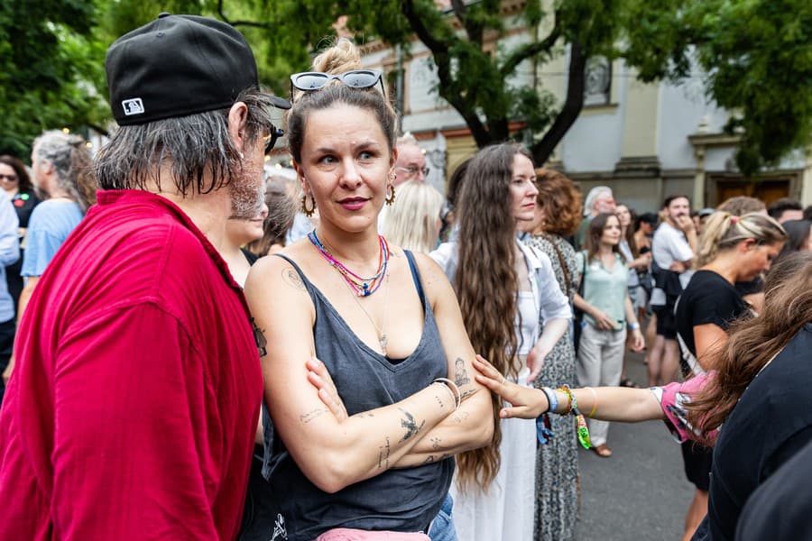 Kristína Tormová na proteste