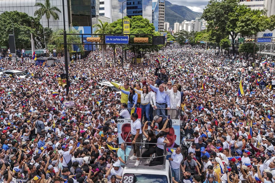 Ľudia vo Venezuele protestujú