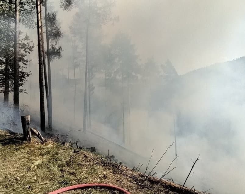 Požiar lesa v Městečku