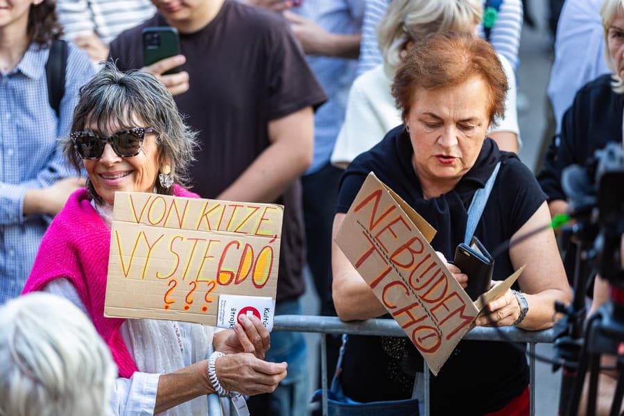 Protest proti ministerke Martine Šimkovičovej.