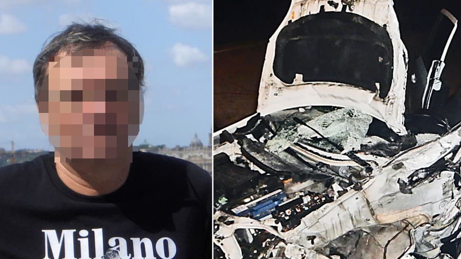Karsci sedel vzadu v aute. Po zrážke, žiaľ, utrpel zranenia nezlučiteľné so životom.