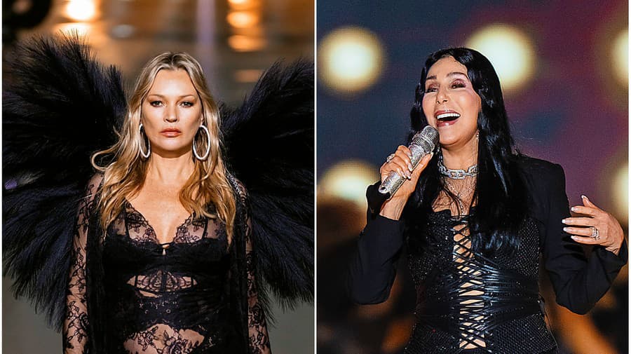 Kate Moss (50) - modelka,  Cher (78) - speváčka.