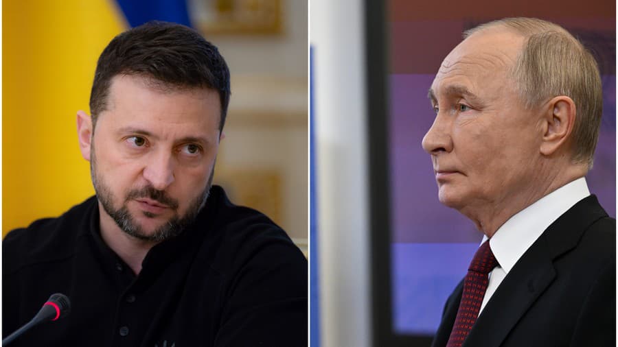 Volodymyr Zelenskyj, Vladimir Putin.