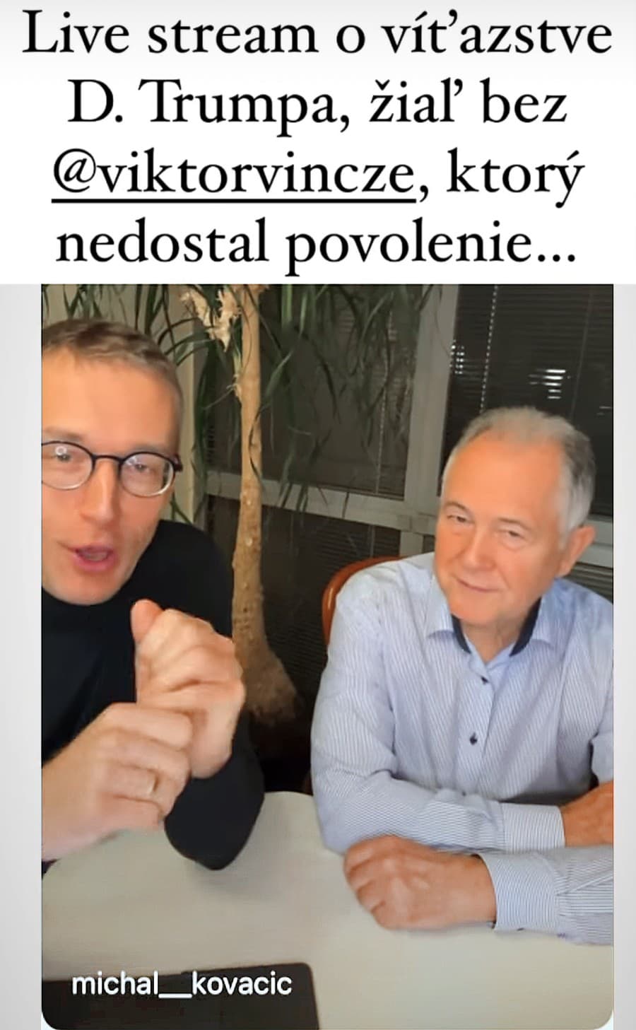 Kovačič napokon vysielal len